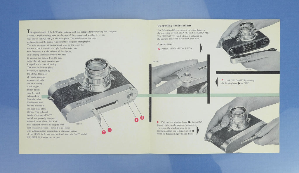 LEICA LEITZ MP-118 ORIGINAL 1957 SCHWARZE LACKIERUNG IMOOP ENTFERNUNGSFONKAMERA + PAPIERE!