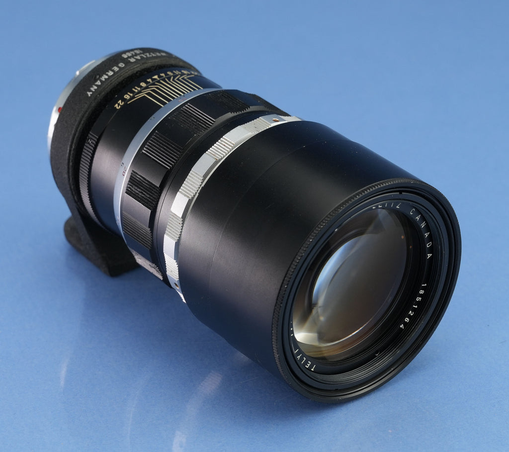 LEICA 200MM TELYT F4 VISOFLEX VISO LENS 11063 TELOO +16466 OUBIO +CAPS NICE!