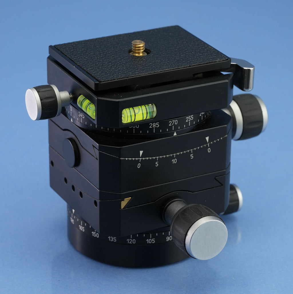 LINHOF 3D MICRO QF GEARED LEVELING TRIPOD HEAD 003660 +QUICKFIX I PLATE 003875