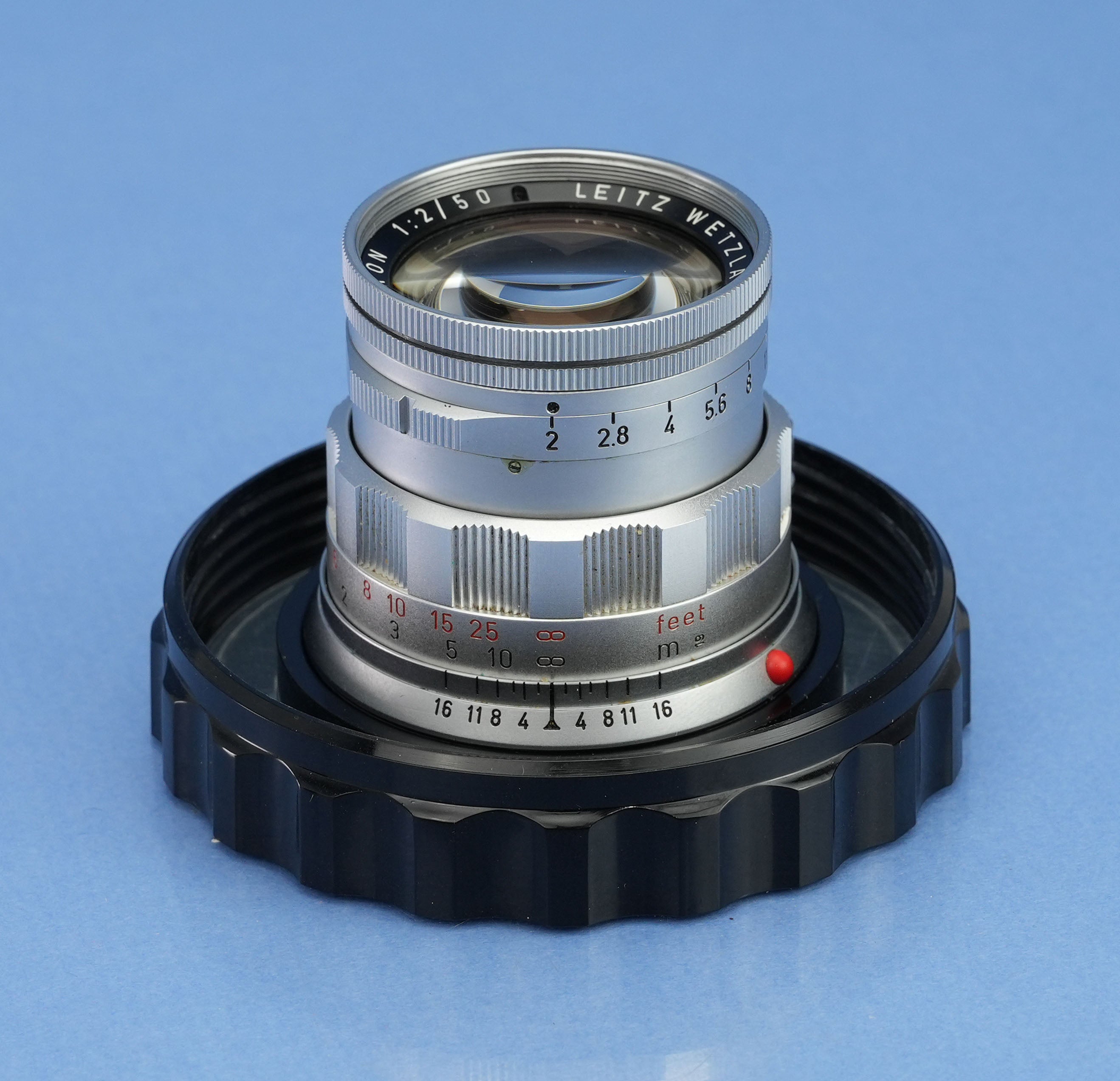 LEICA 50MM SUMMICRON F2 11818 RIGID CHROME LENS +BOX NEAR MINT! LATE #2096293