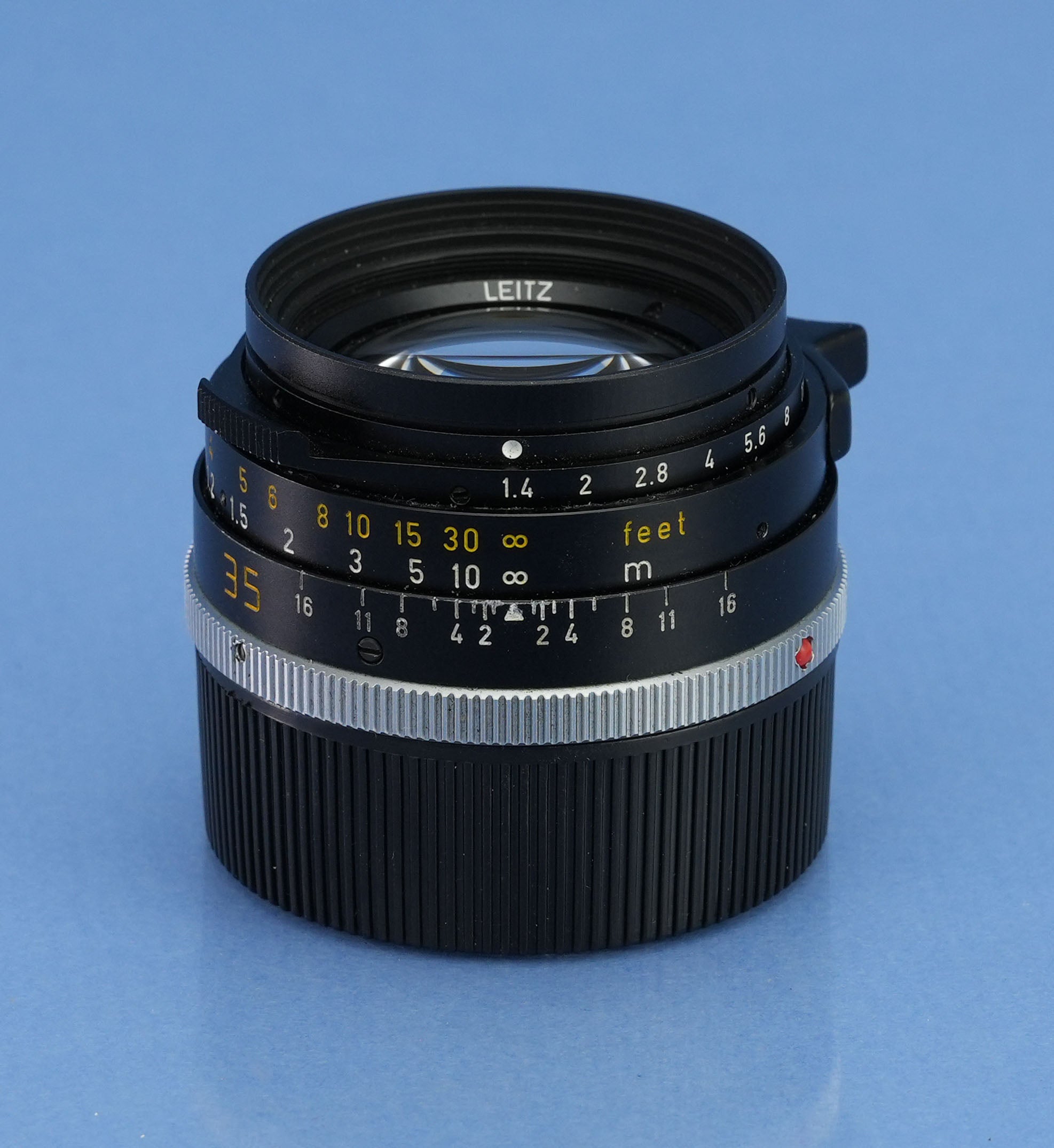 LEICA LEITZ 35MM SUMMILUX-M F1.4 M PRE ASPH LATE# GERMANY 11870 LENS +CAPS NICE!