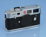 LEICA LEITZ M7 0.72 SILVER CHROME 10504 RANGEFINDER CAMERA BODY +BOX CLEAN NICE