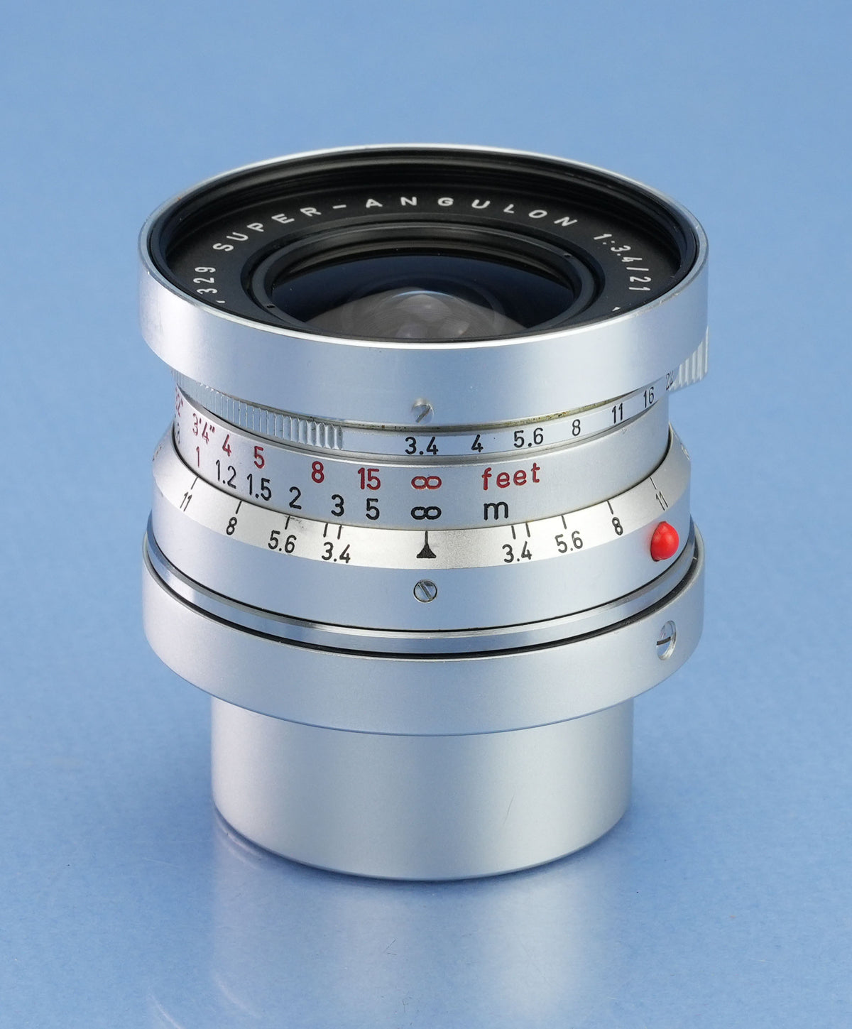LEICA LEITZ 21MM SUPER-ANGULON F3.4 11103 LENS +CAPS +SHADE +BOX RARE 1st BATCH!