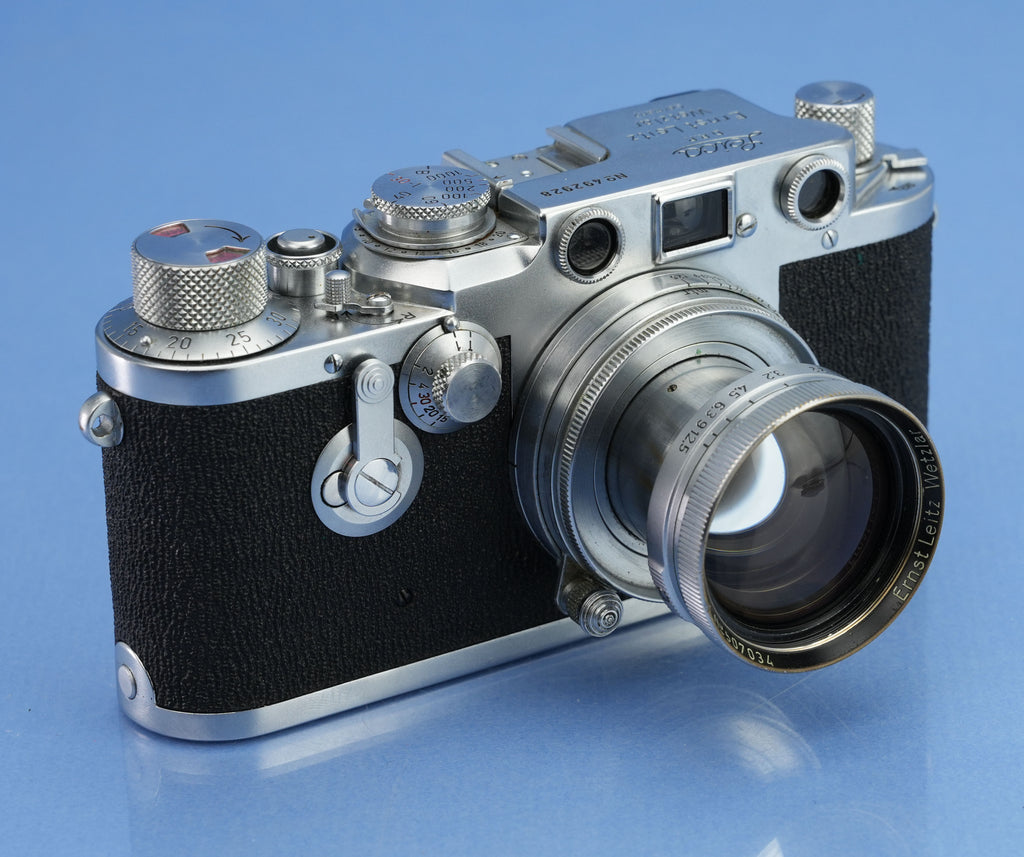 LEICA LEITZ IIIC IIIF SHARK SKIN SELBSTAUSLÖSER-UPGRADE-KAMERA + 50MM SUMMITAR + ORAKO