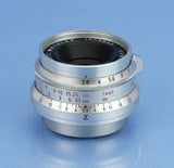 LEICA LEITZ 35MM SUMMARON F2.8 CHROME SIMOO 1M LTM SM LENS EARLY STEEL RIM +CAPS
