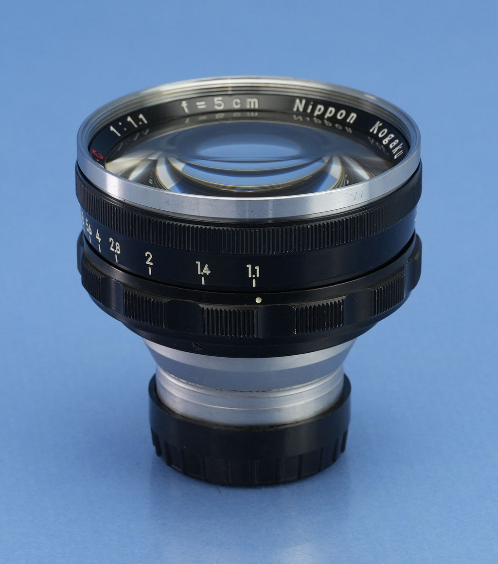 NIKON NIKKOR-N .C 50MM F1.1 NOCTILUX S INTERNAL MOUNT BLACK LENS +CAPS +RARE