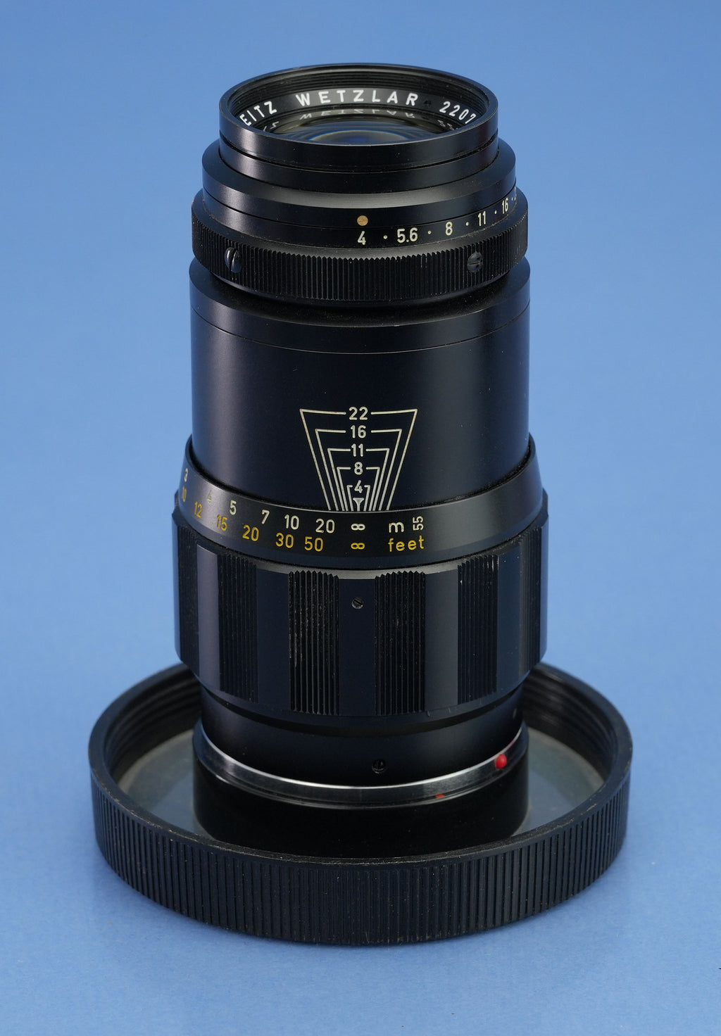 LEICA LEITZ 135MM TELE-ELMAR F4 11851 BLACK M LENS +12575 SHADE +BOX SERVICED!
