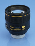 NIKON NIKKOR 85MM F1.4 AF-S G N NANO GLASS LENS +HB-55 SHADE +CAPS CLEAN!