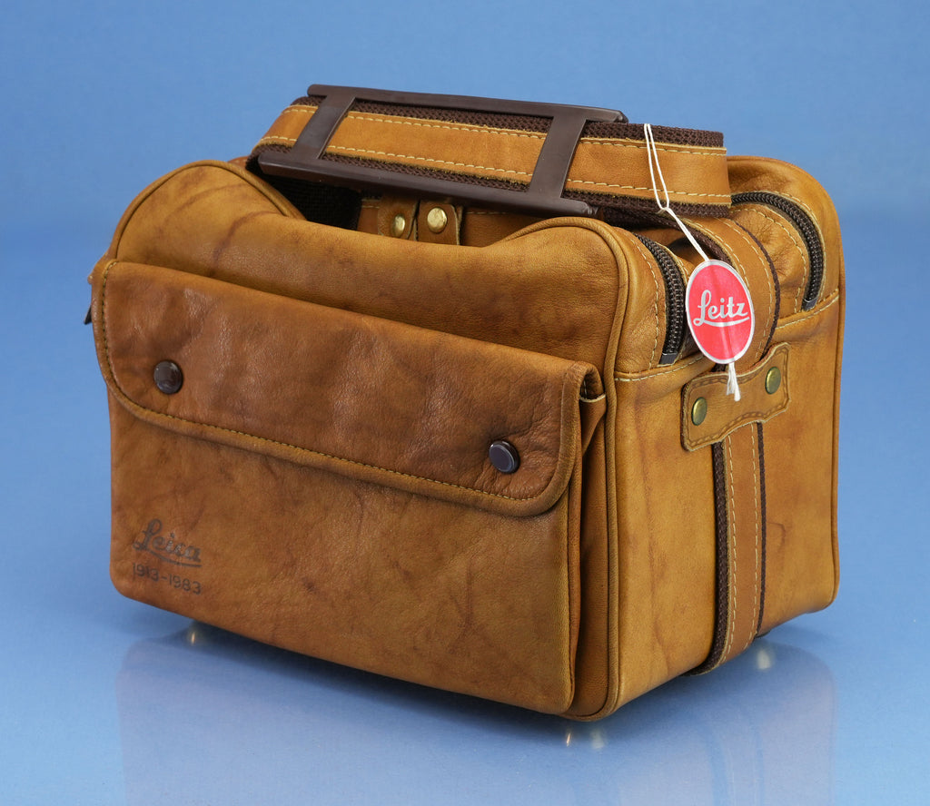 LEICA LEITZ M4-P 70 JAHRE 1913-1983 CAMERA BAG 14816 BROWN LEATHER +BOX RARE!