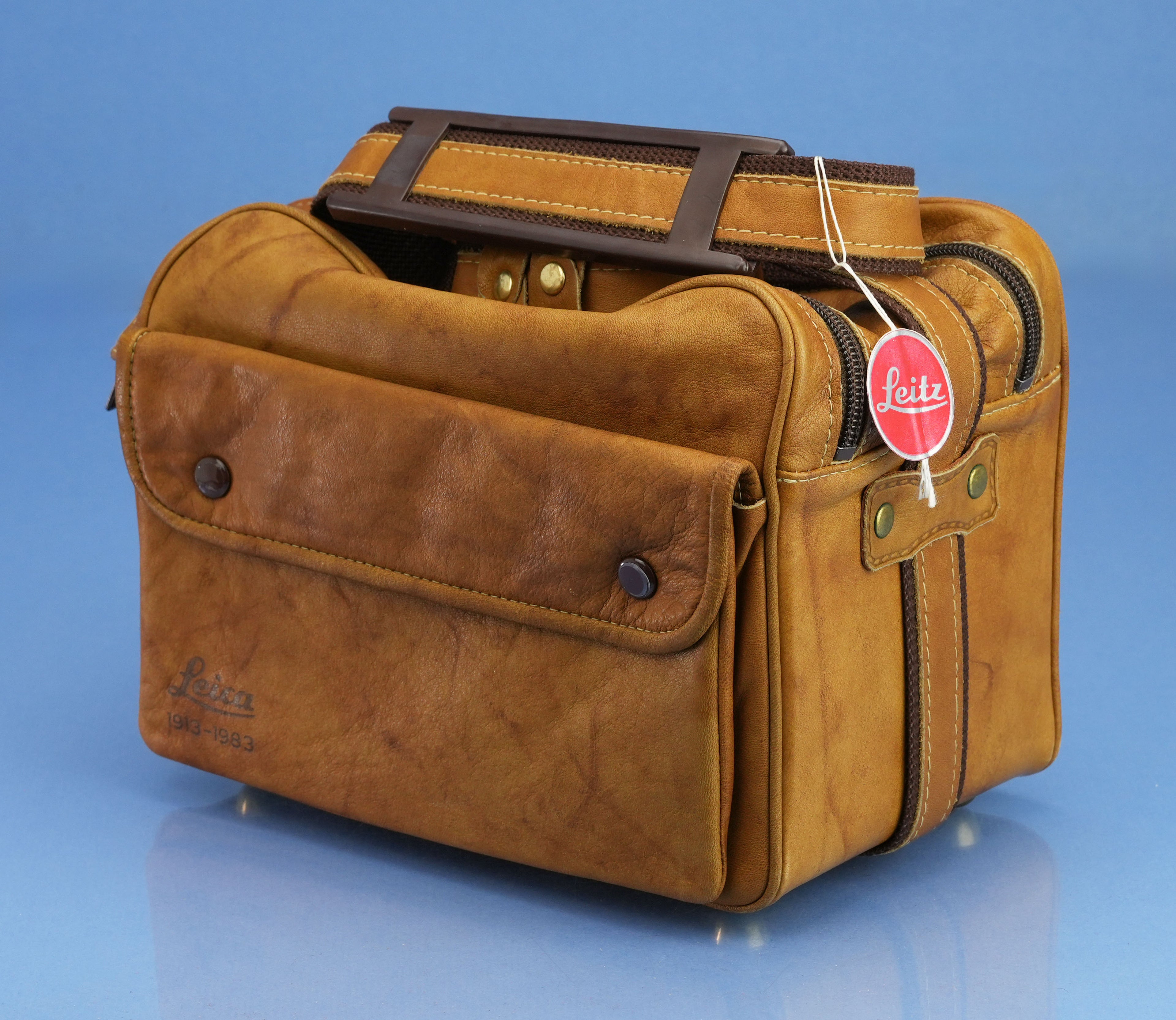 LEICA LEITZ M4-P 70 JAHRE 1913-1983 CAMERA BAG 14816 BROWN LEATHER +BOX RARE!