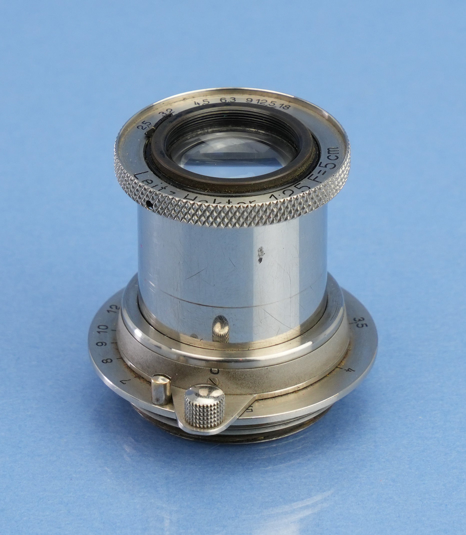 LEICA HEKTOR 50MM F2.5 NICKEL 11 O'CLOCK SM OBJEKTIV! SELTENER HEBEL &amp; KEINE SERIENNUMMER WOW!