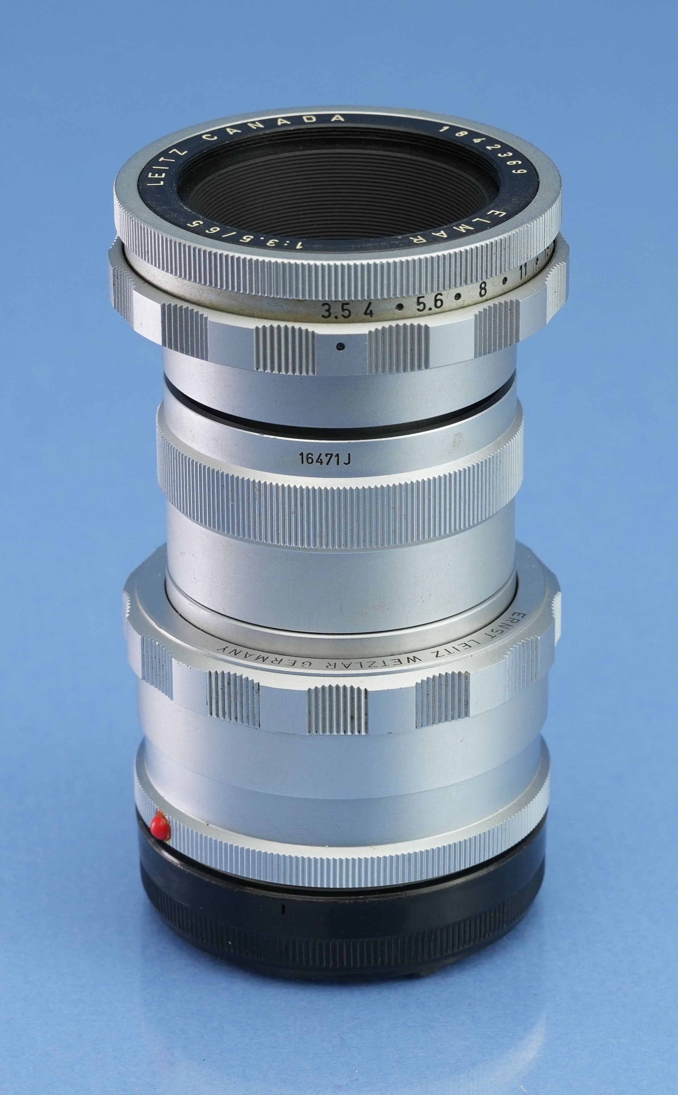 LEICA LEITZ 65MM F3.5 VISOFLEX LENS OCMOR +16464K OTZFO FOCUS RING +16471J TUBE