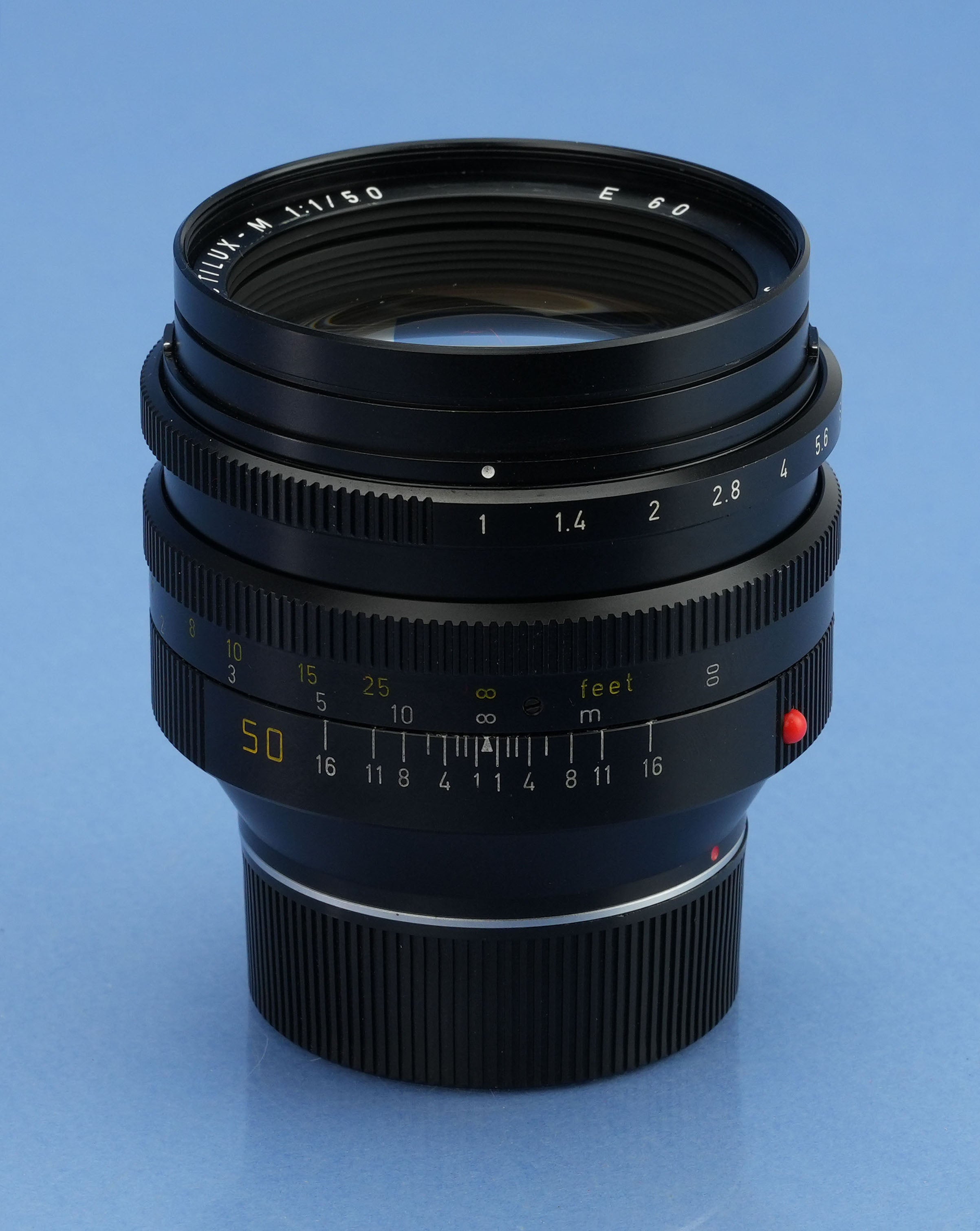LEICA LEITZ 50MM NOCTILUX-M F1 11821 3. Version E60 Objektiv +12539 Schirm sauber!
