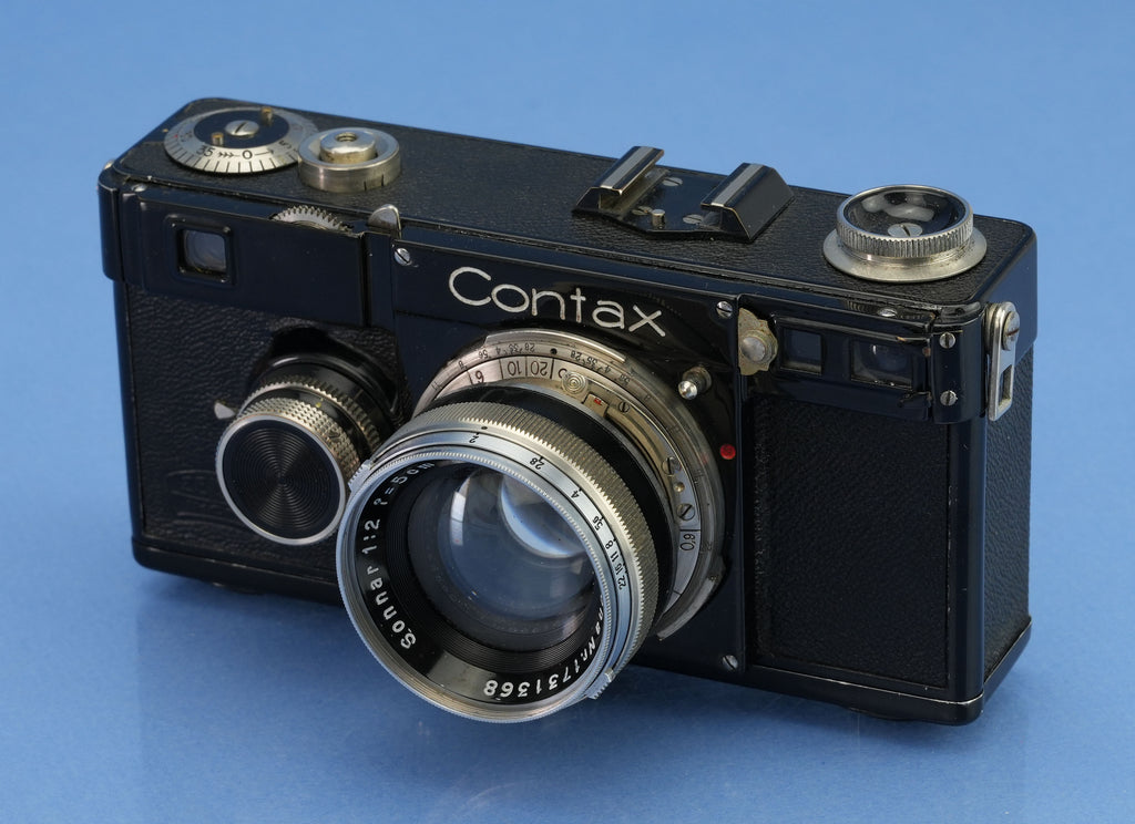 ZEISS CONTAX I FILM BLACK RANGEFINDER CAMERA +50MM SONNAR F2 LENS NICE