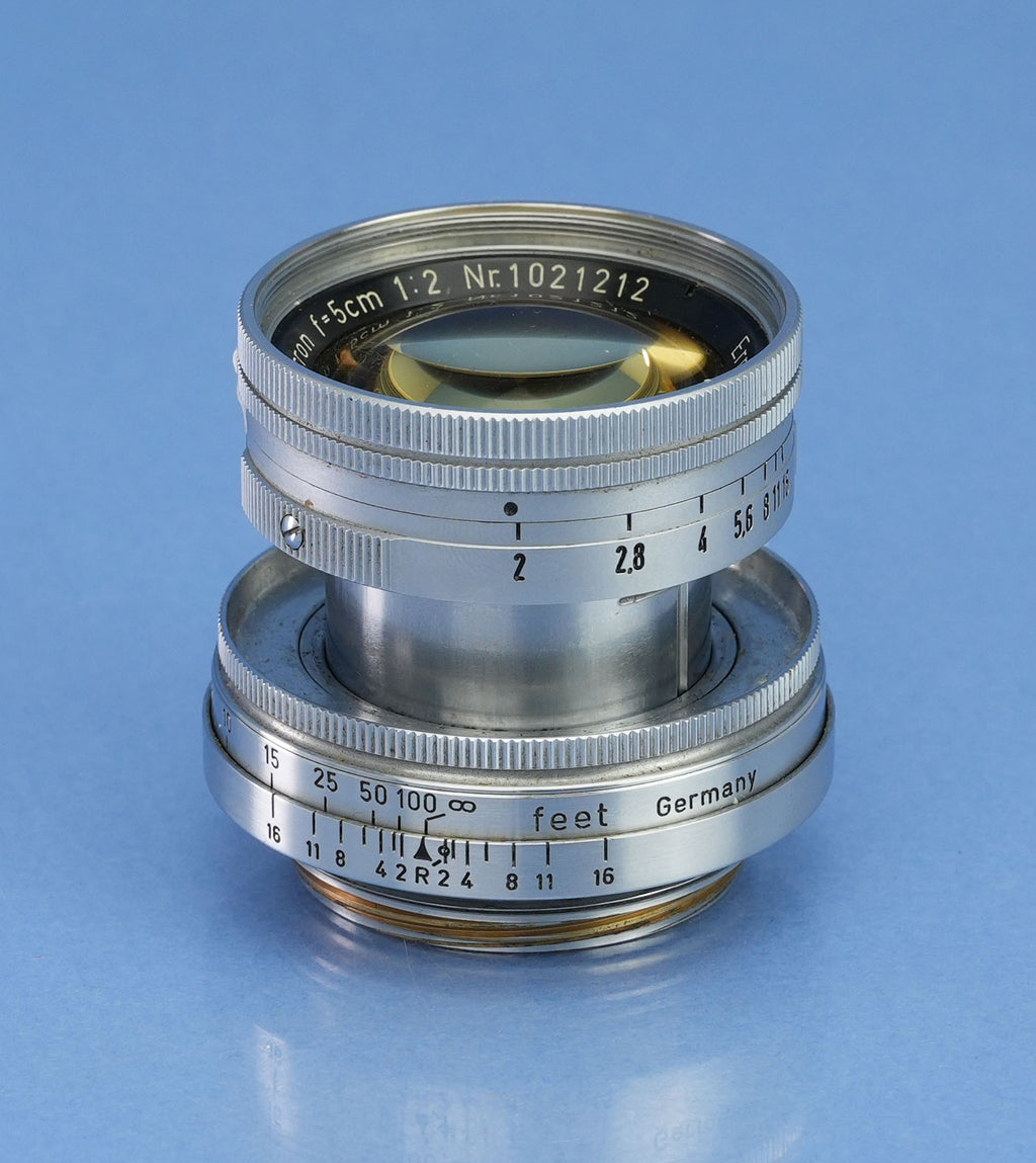 LEICA LEITZ SUMMICRON 50MM F2 SOOIC YELLOW LANTHAR EARLY #1040401 SM LENS +SHADE