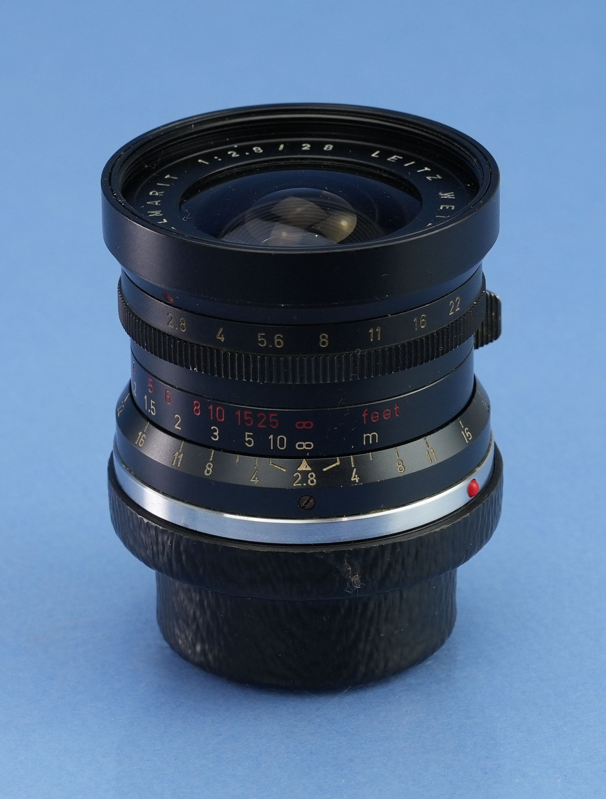 LEICA 28MM ELMARIT M F2.8 FRÜHE 1. AUSFÜHRUNG V 9 ELEMENTE SCHWARZ LACKIERT 11801 OBJEKTIV DEUTSCHLAND