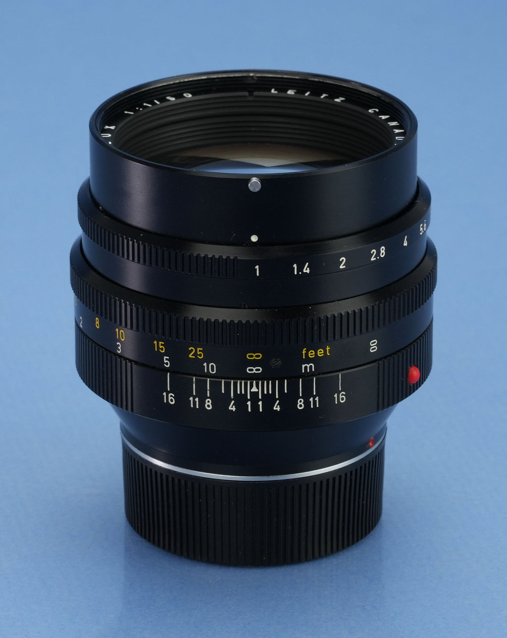 LEICA LEITZ 50MM NOCTILUX-M F1 11821 E58 VERSION 1 LENS +12518 SHADE +CAPS NICE!