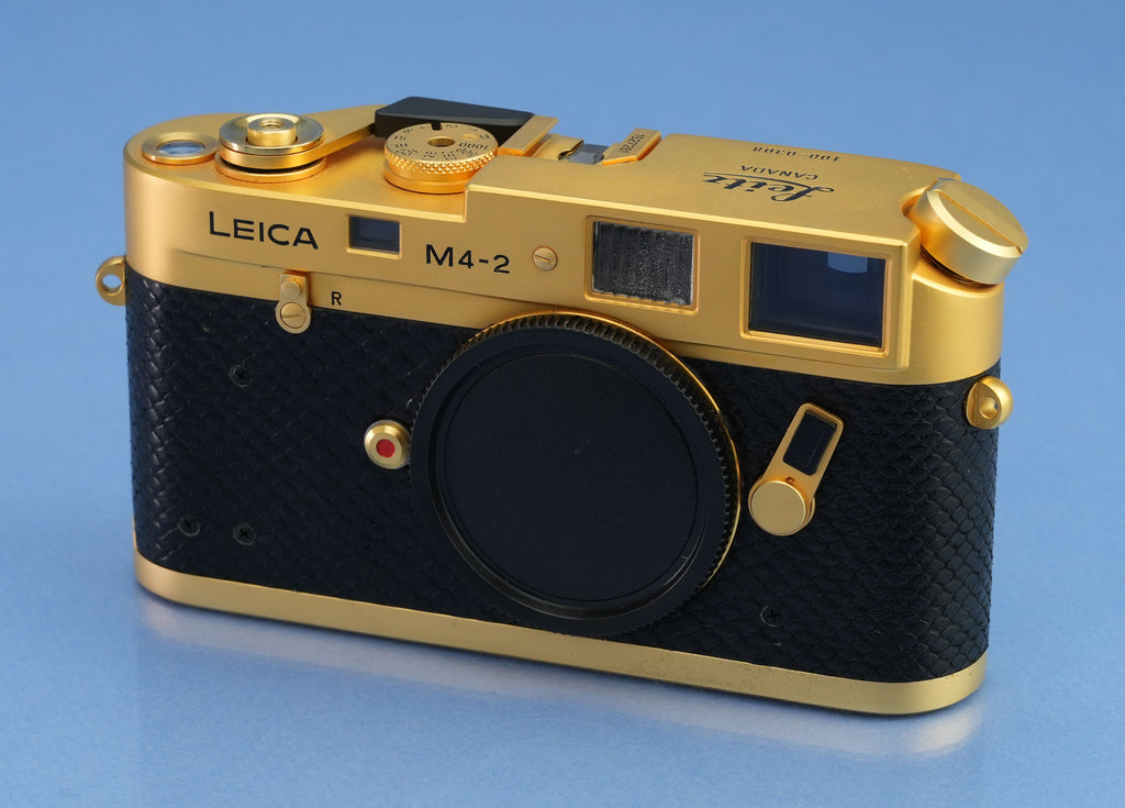 LEICA LEITZ M4-2 GOLD 100 JAHRE M 10420 ENTFERNUNGSMESSER-KAMERAGEHÄUSE + KAPPEN MINT