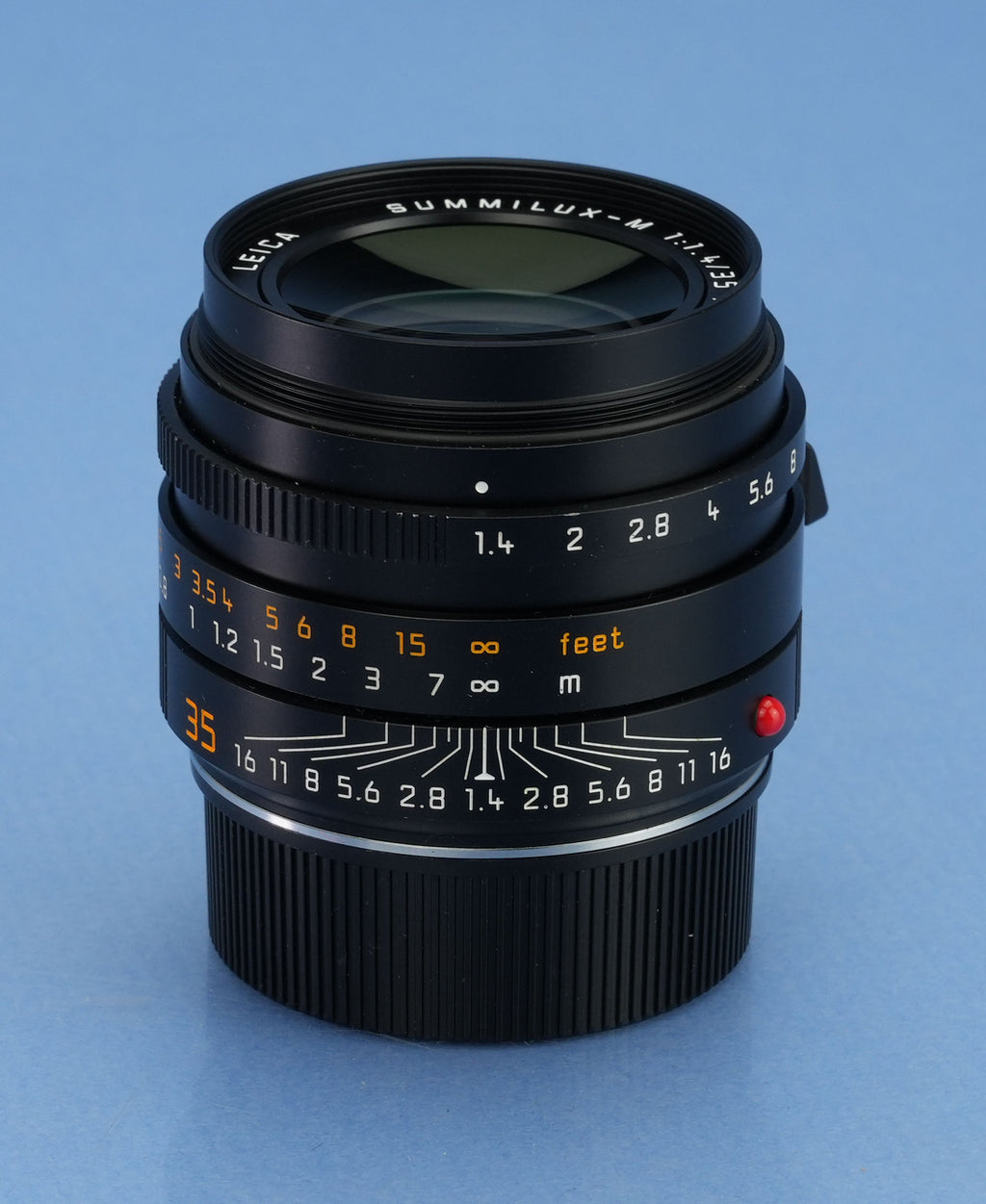 LEICA LEITZ 35MM SUMMILUX-M FLE F1.4 6BIT 11663 ASPH BLACK M LENS +CAPS NICE!