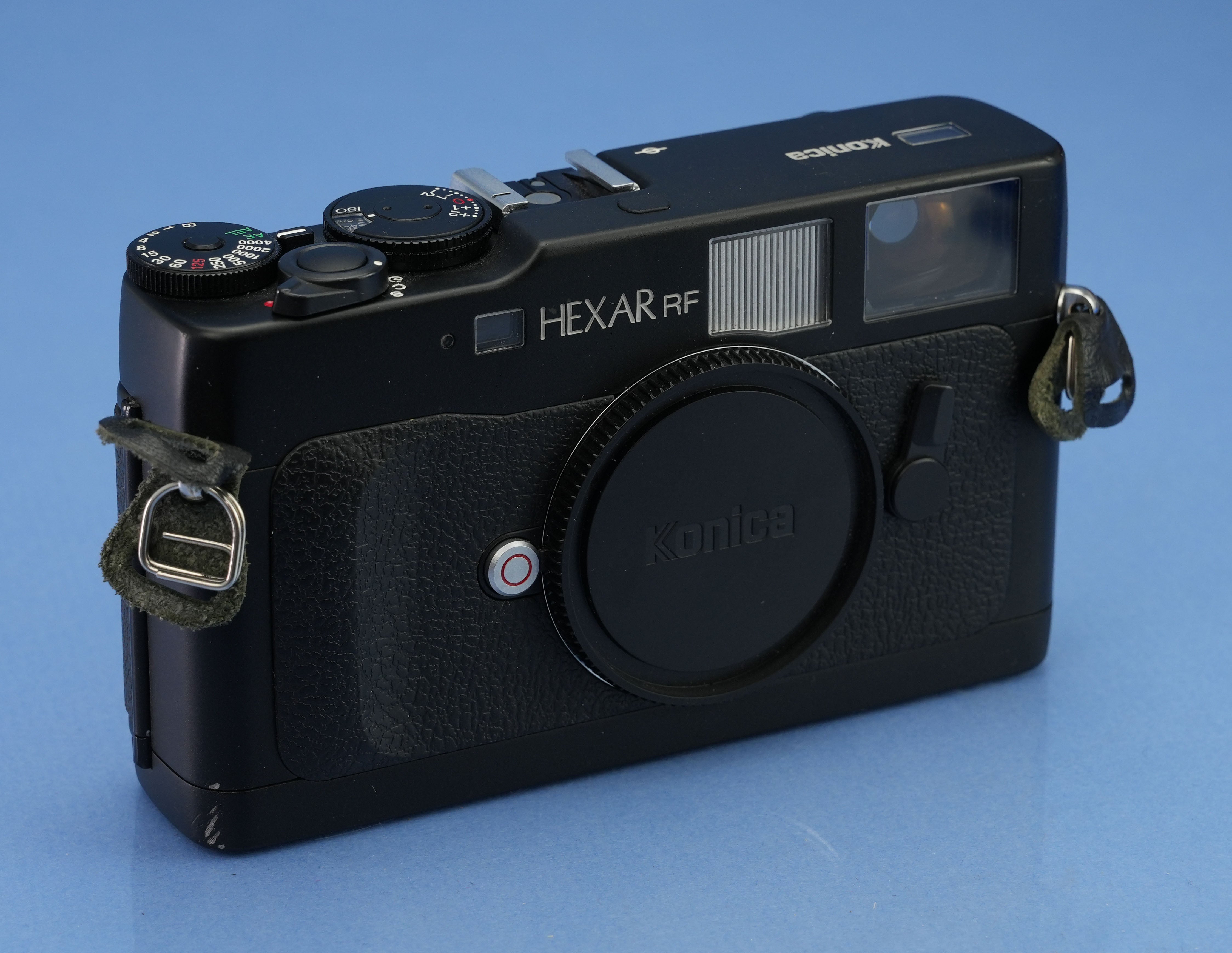 KONICA HEXAR RF BLACK RANGEFINDER CAMERA OUTFIT +50MM F2 LENS +BOX