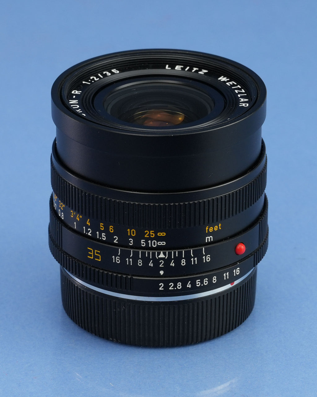 LEICA LEITZ 35MM SUMMICRON-R F2 3CAM 11115 R LENS 2ND VER. E55 +UVa +CAPS MINT!