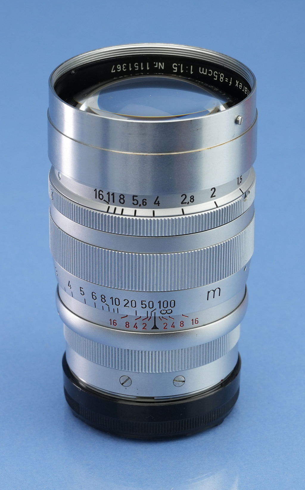 LEICA LEITZ 85MM SUMMAREX F1.5 CHROME SM/M LENS +SHADE +CAPS +BOX RARE LATE #