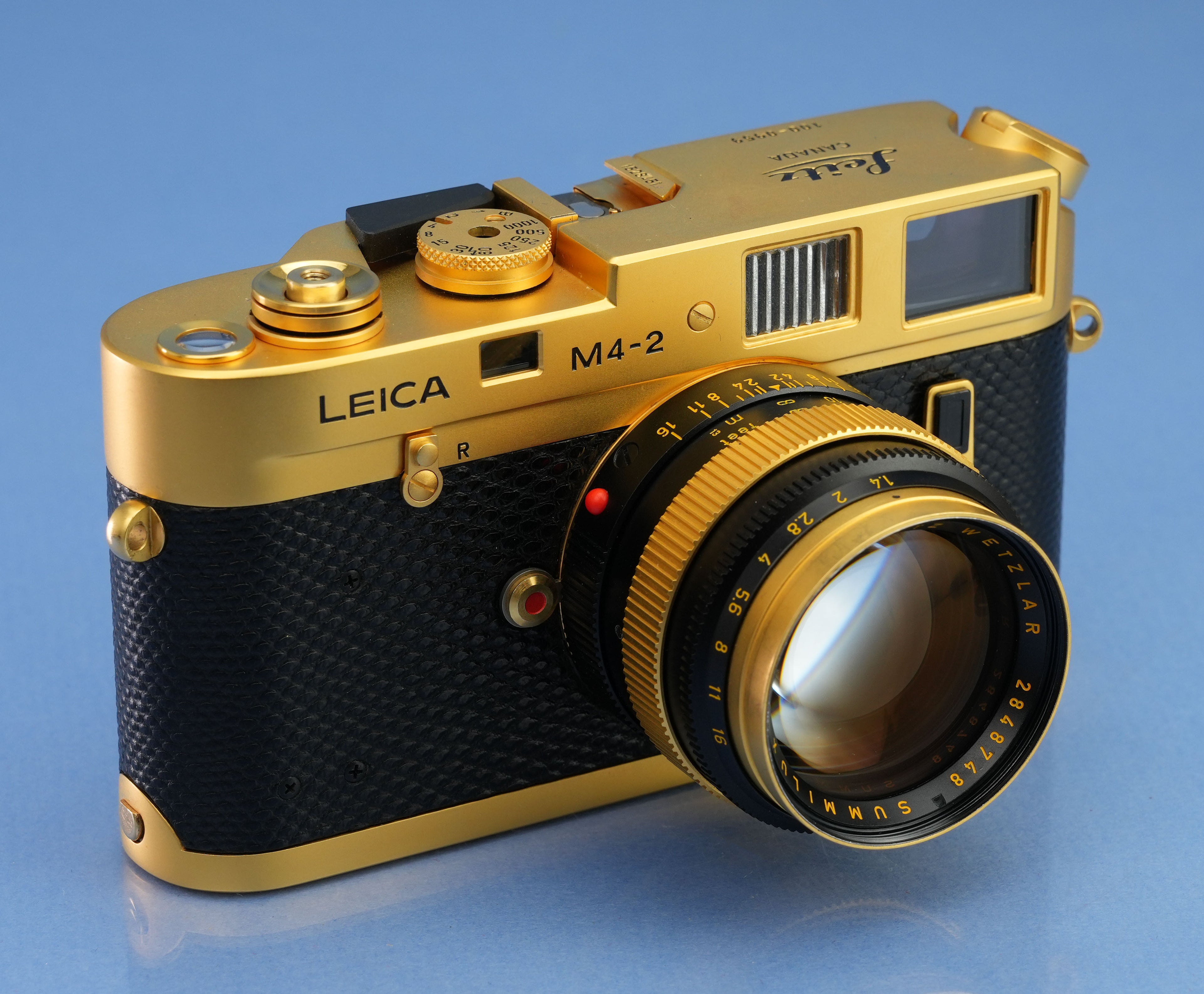 LEICA M4-2 GOLD JAHRE M 10420 CAMERA OUTFIT +50MM 1.4 SUMMILUX LENS +BOX +PAPERS