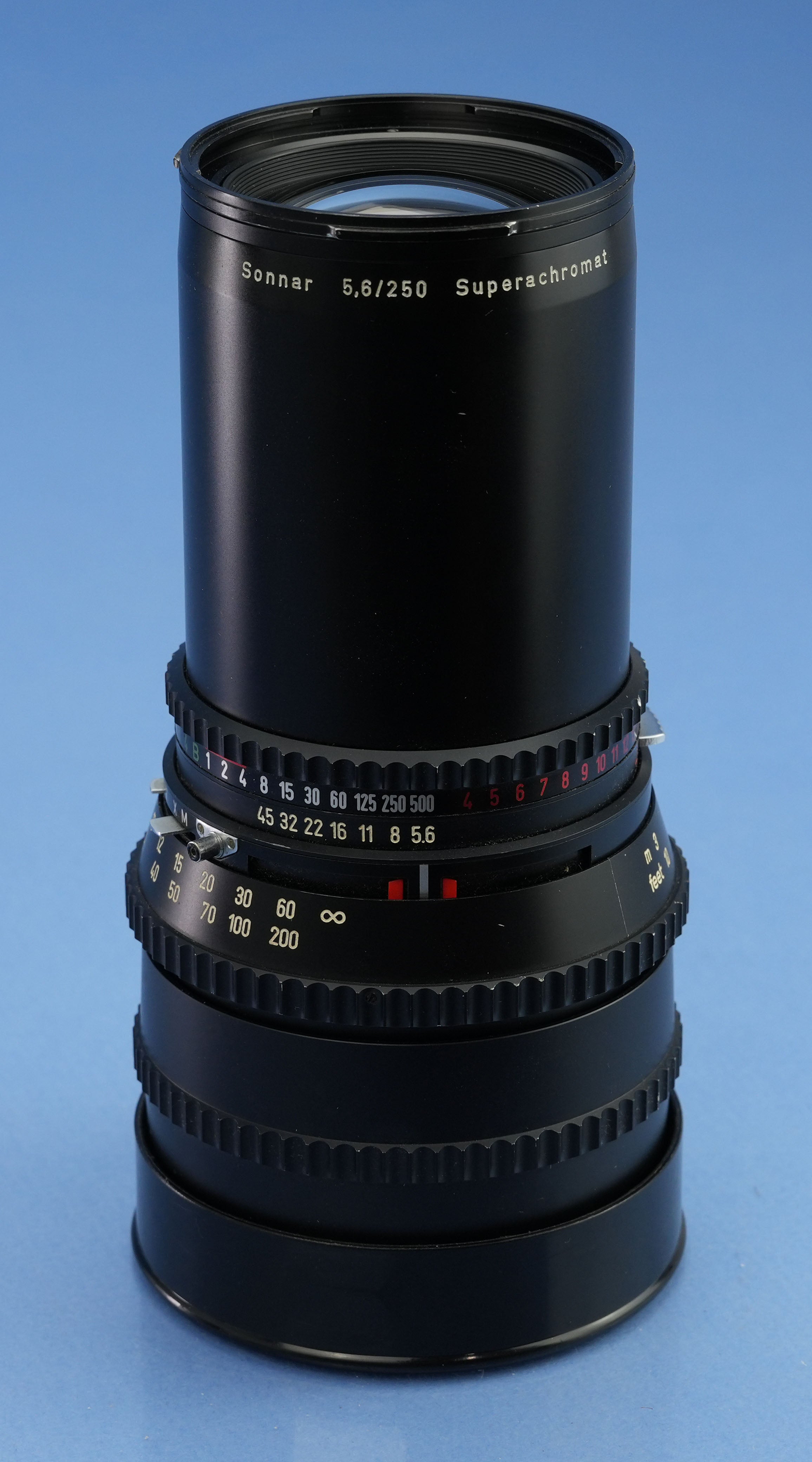 HASSELBLAD 250MM ZEISS SONNAR SUPERACHROMAT RARE BLACK RING F5.6 C LENS +CAPS