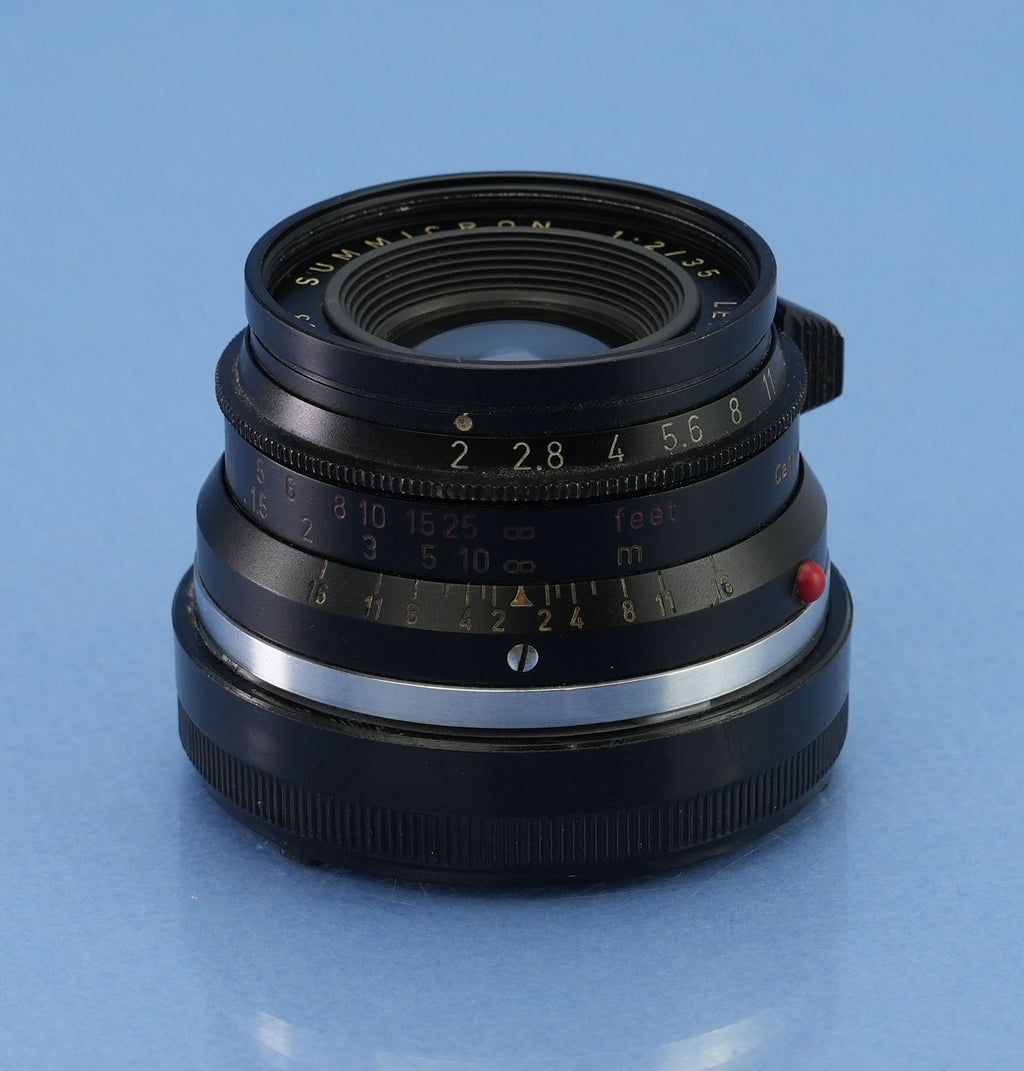 LEICA 35MM SUMMICRON F2 M2/M4 11307 1. Version, schwarz lackiert, 8-Elemente-Objektiv + Deckel