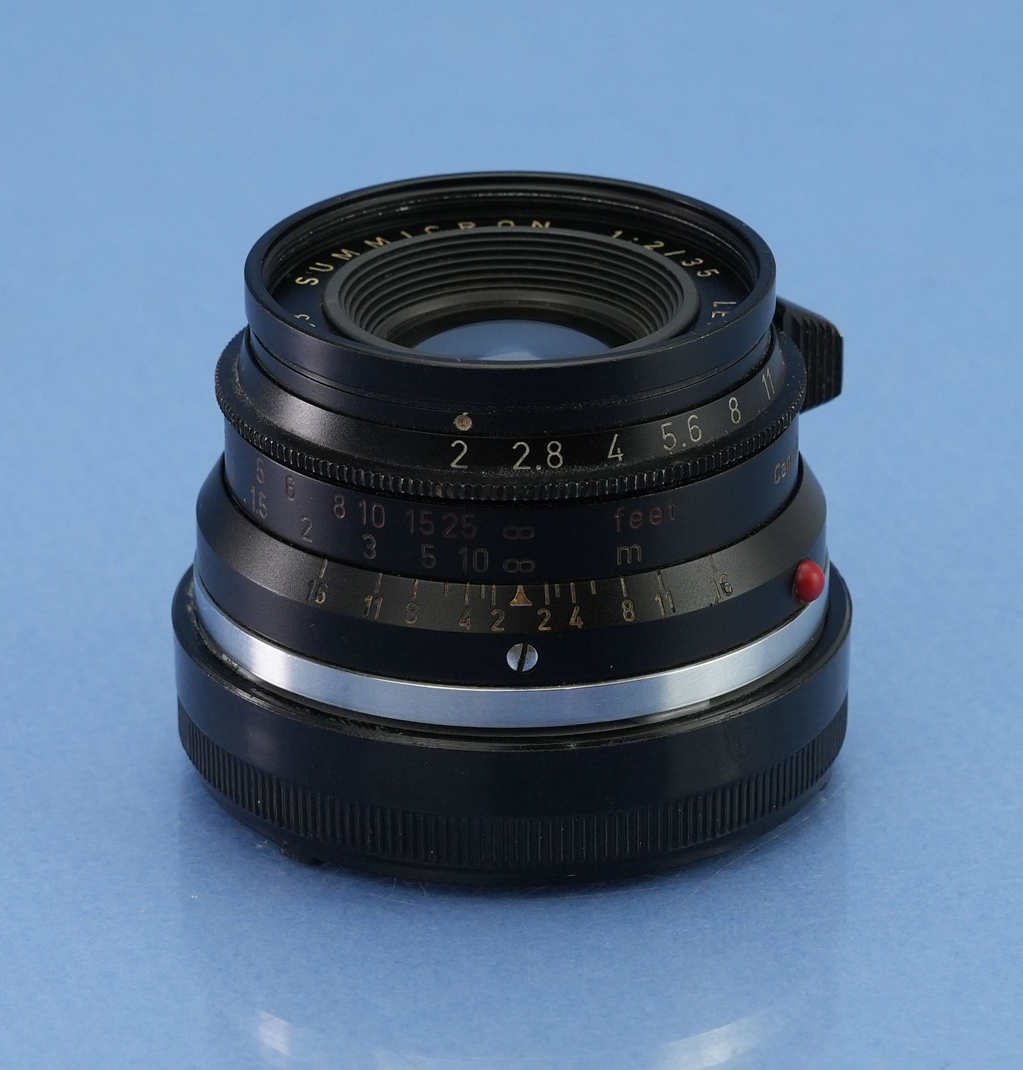 LEICA 35MM SUMMICRON F2 M2/M4 11307 1. Version, schwarz lackiert, 8-Elemente-Objektiv + Deckel