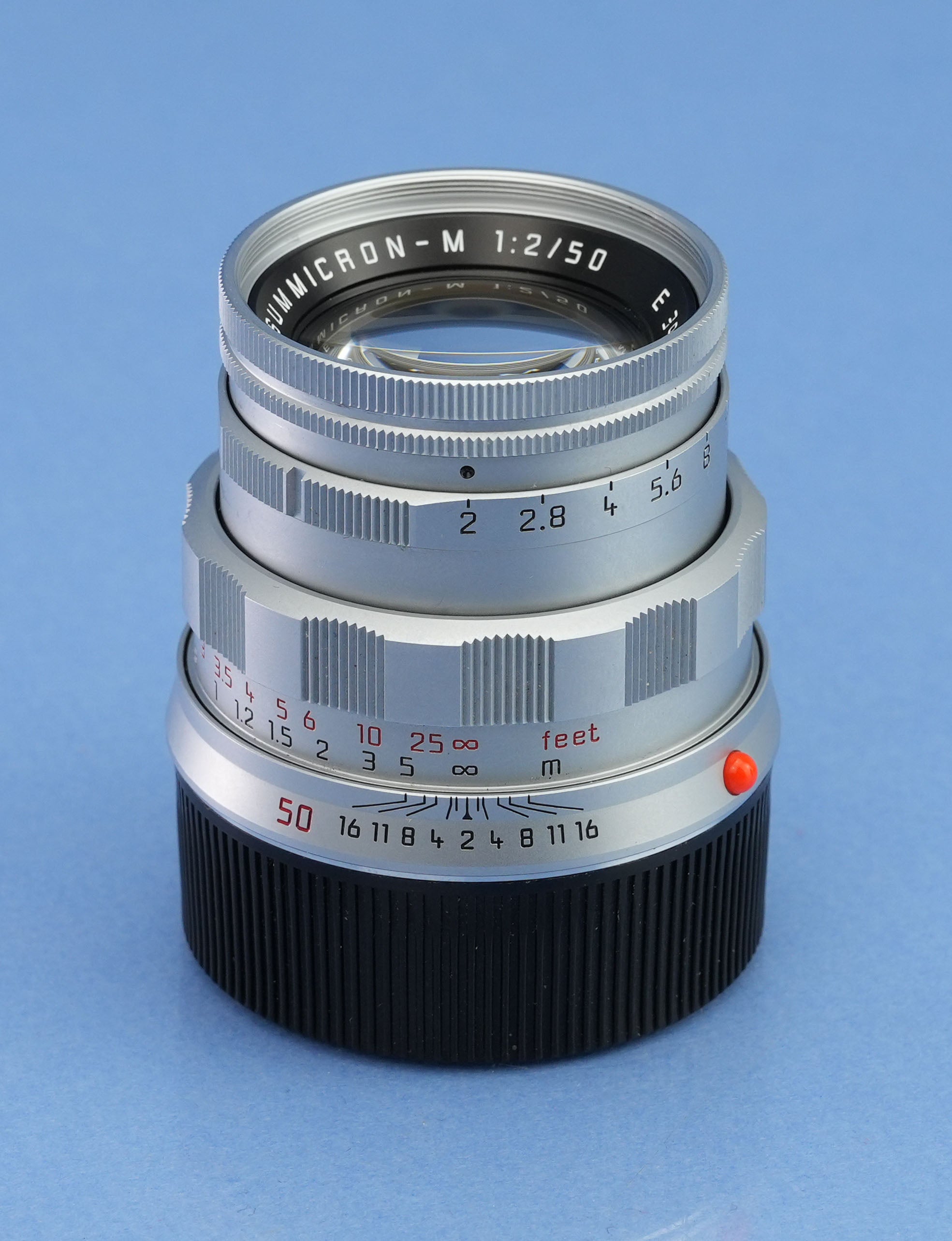LEICA LEITZ 11615 50MM SUMMICRON-M F2 CHROME M 50 JAHRE LENS +SHADE +CAPS RARE!