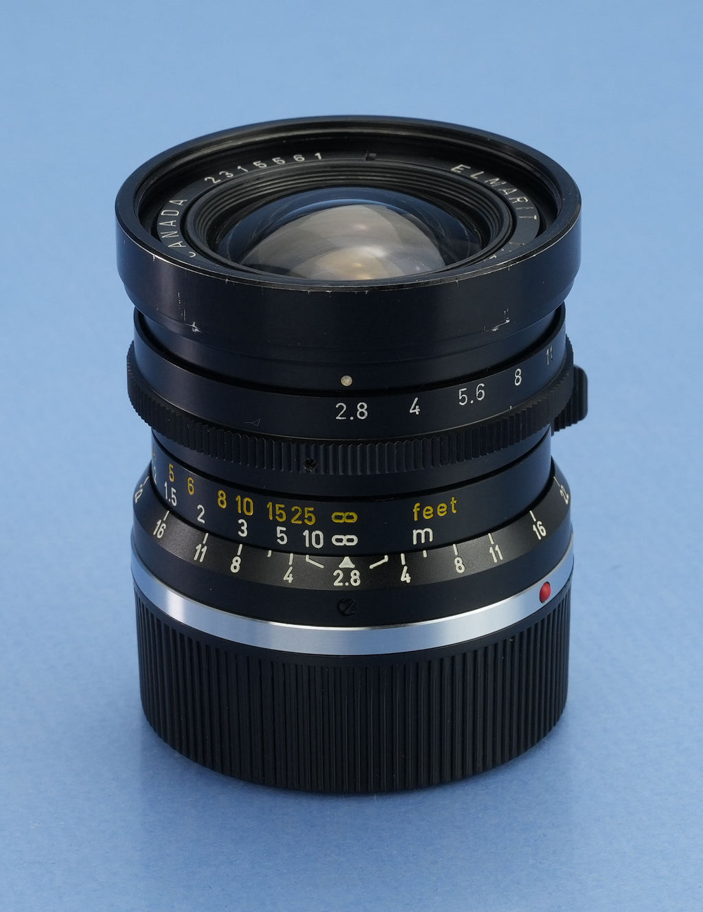 LEICA 28MM ELMARIT F2.8 BUTTON LOCK 8 ELEMENT M 11801 LENS TRANSITIONAL +12501