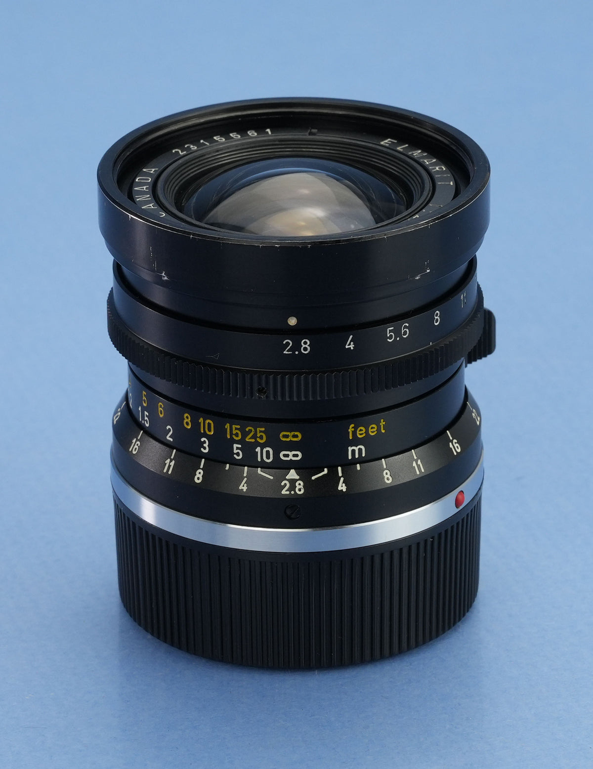 LEICA 28MM ELMARIT F2.8 BUTTON LOCK 8 ELEMENT M 11801 LENS TRANSITIONAL +12501