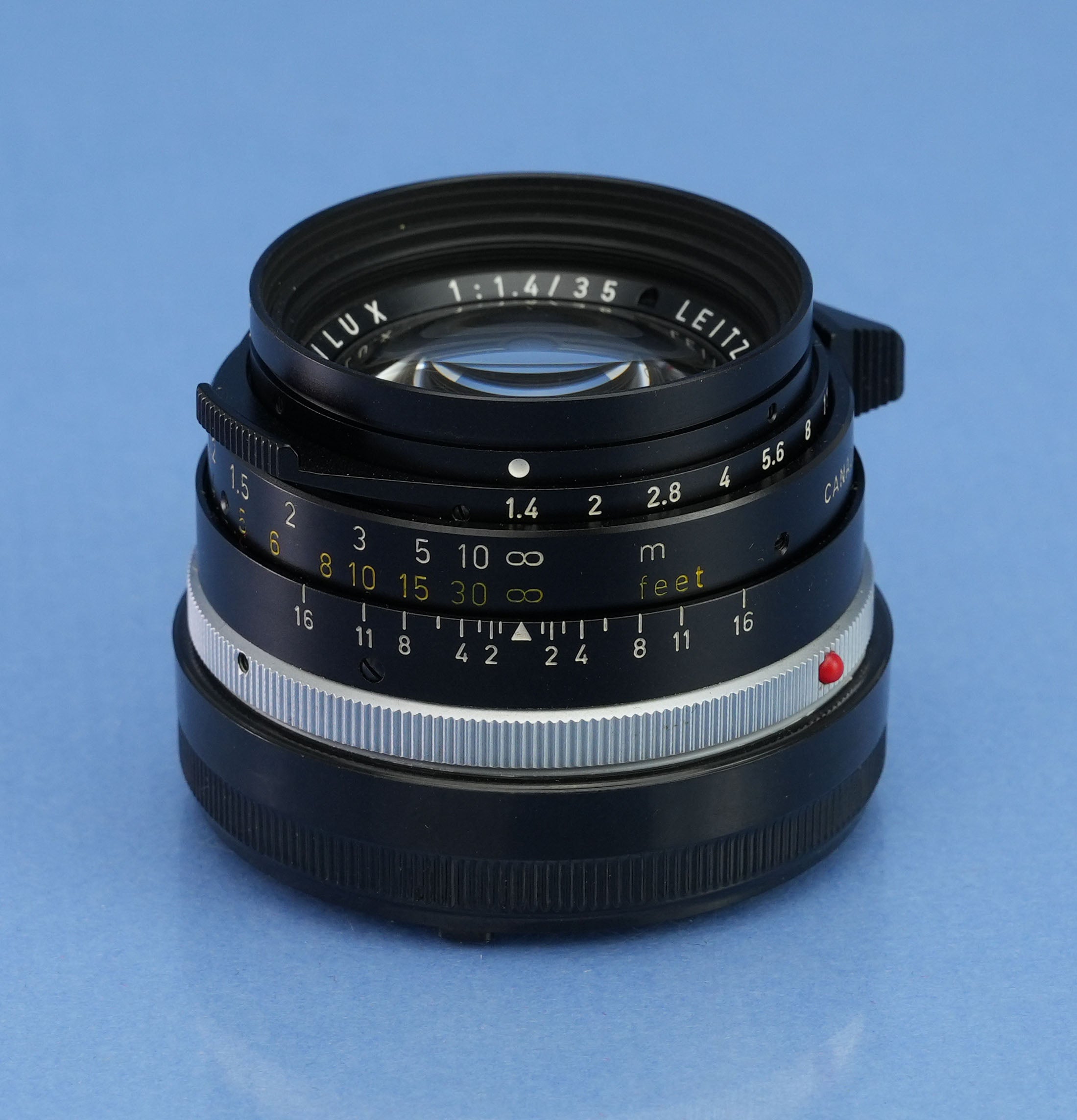 LEICA LEITZ 35MM SUMMILUX-M F1.4 11870 TRANSITIONAL STEEL RIM LOCK ELC LENS MINT