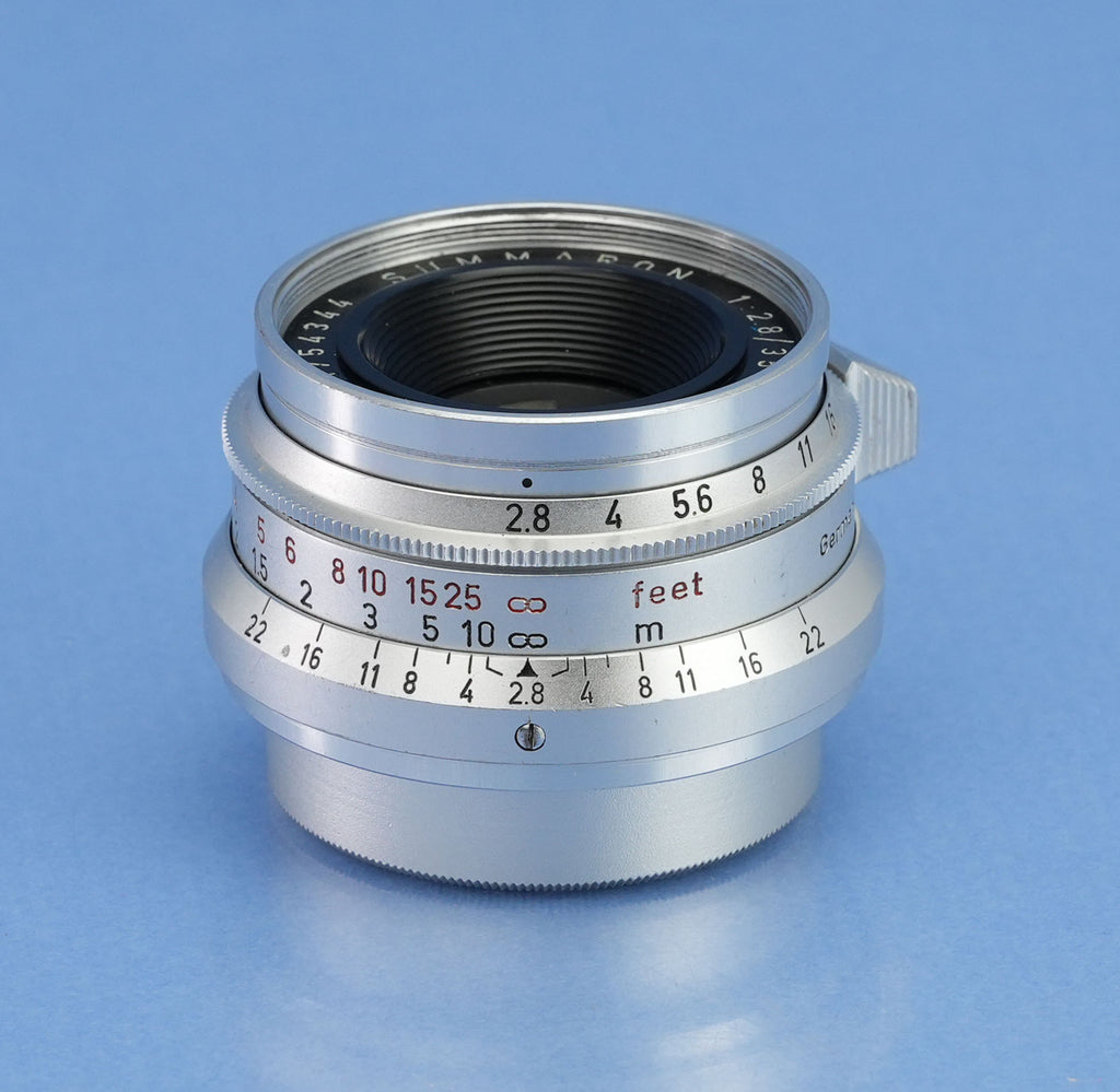 LEICA LEITZ 35MM SUMMARON F2.8 CHROME SIMOO SCREW MOUNT LTM SM LENS PROPER 1M