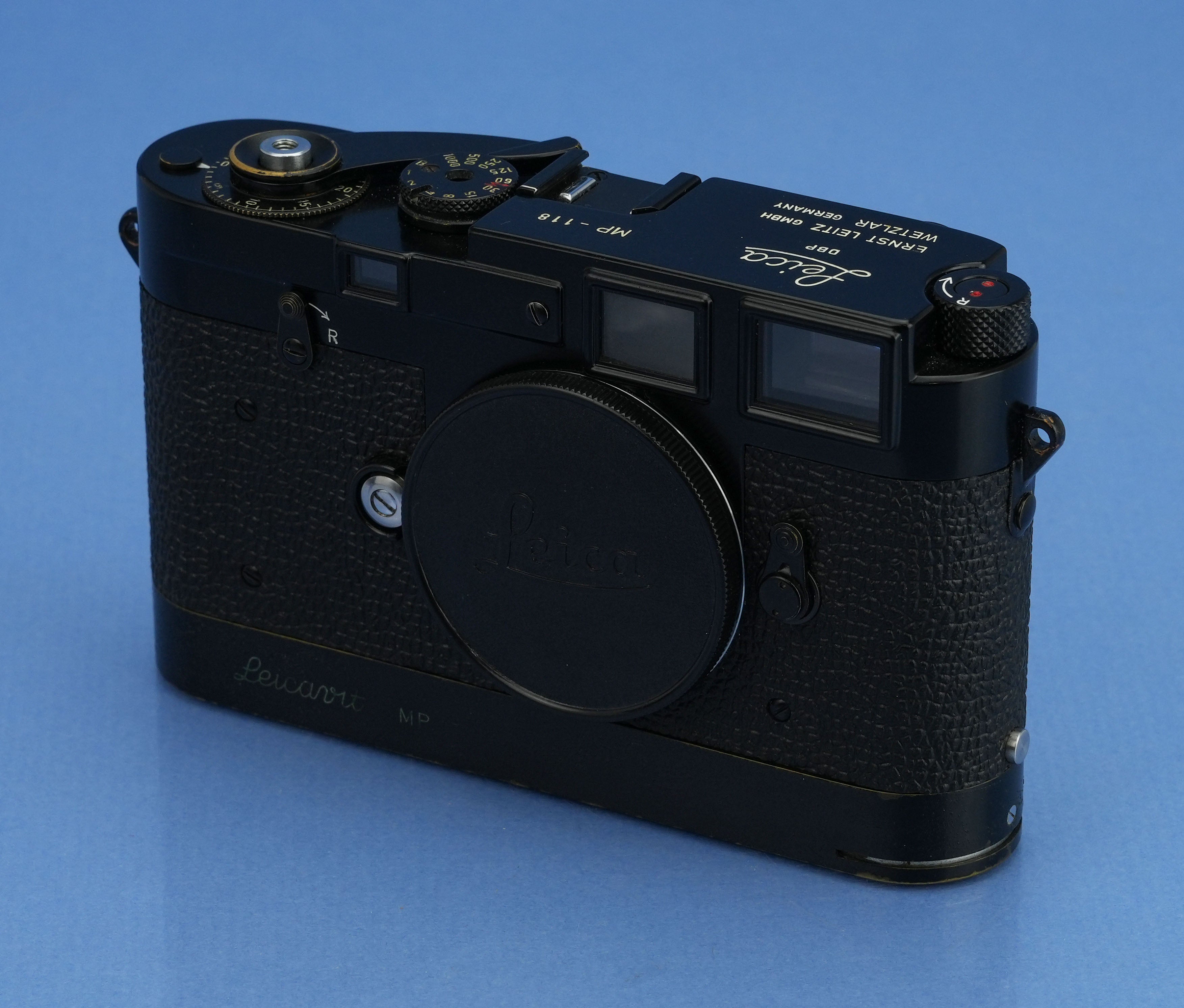 LEICA LEITZ MP-118 ORIGINAL 1957 SCHWARZE LACKIERUNG IMOOP ENTFERNUNGSFONKAMERA + PAPIERE!