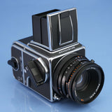 HASSELBLAD STAR* 500C/M CAMERA +80MM PLANAR F2.8 CF T* LENS +A12 BACK +BOX MINT