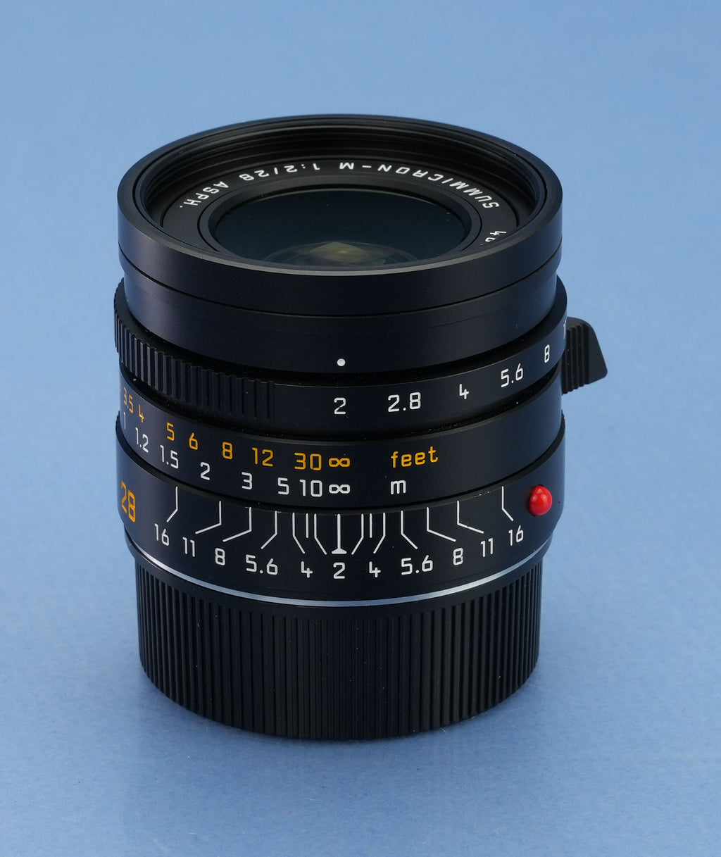 LEICA LEITZ SUMMICRON-M ASPH 28MM F2 VERSION II 11672 BLACK +CAPS +BOX +PAPERS