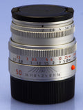 LEICA LEITZ 50MM SUMMICRON-M F2 V5 E39 SILVER CHROME LENS 11816 +CAPS +CASE +BOX
