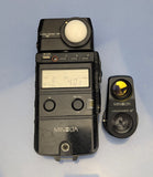 MINOLTA FLASH METER IV +VIEWFINDER 5° ATTACHMENT +CASES +STRAP