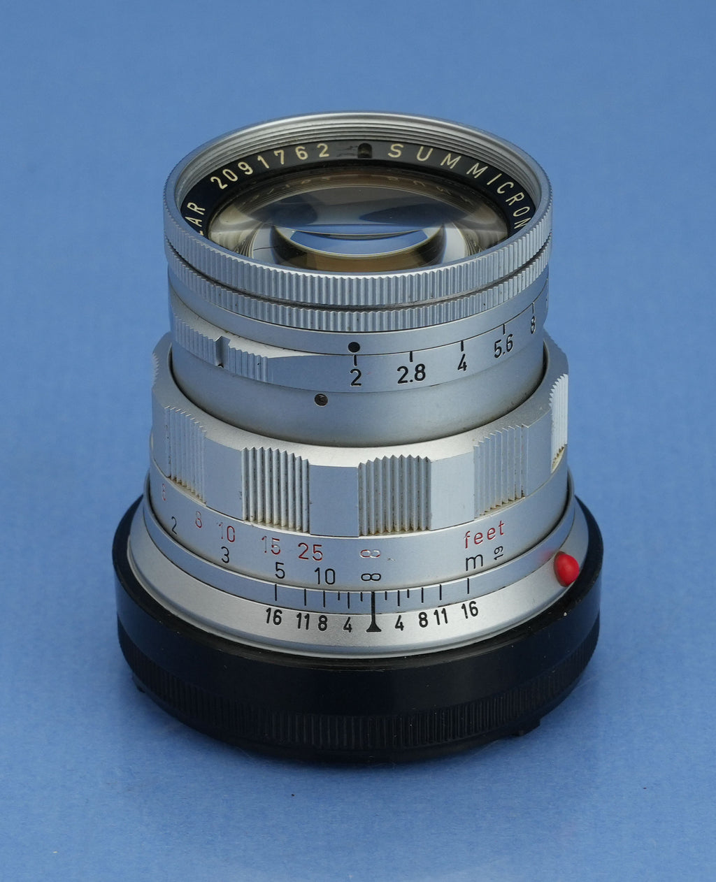 LEICA LEITZ 50MM SUMMICRON F2 11818 RIGID DUAL SCALE LENS LATE SERIAL # +CAPS