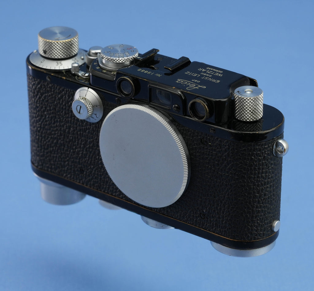 LEICA IA #19888 CONVERTED IIIF BLACK PAINT CAMERA +SCNOO RARE WINDER +CAP RARE!