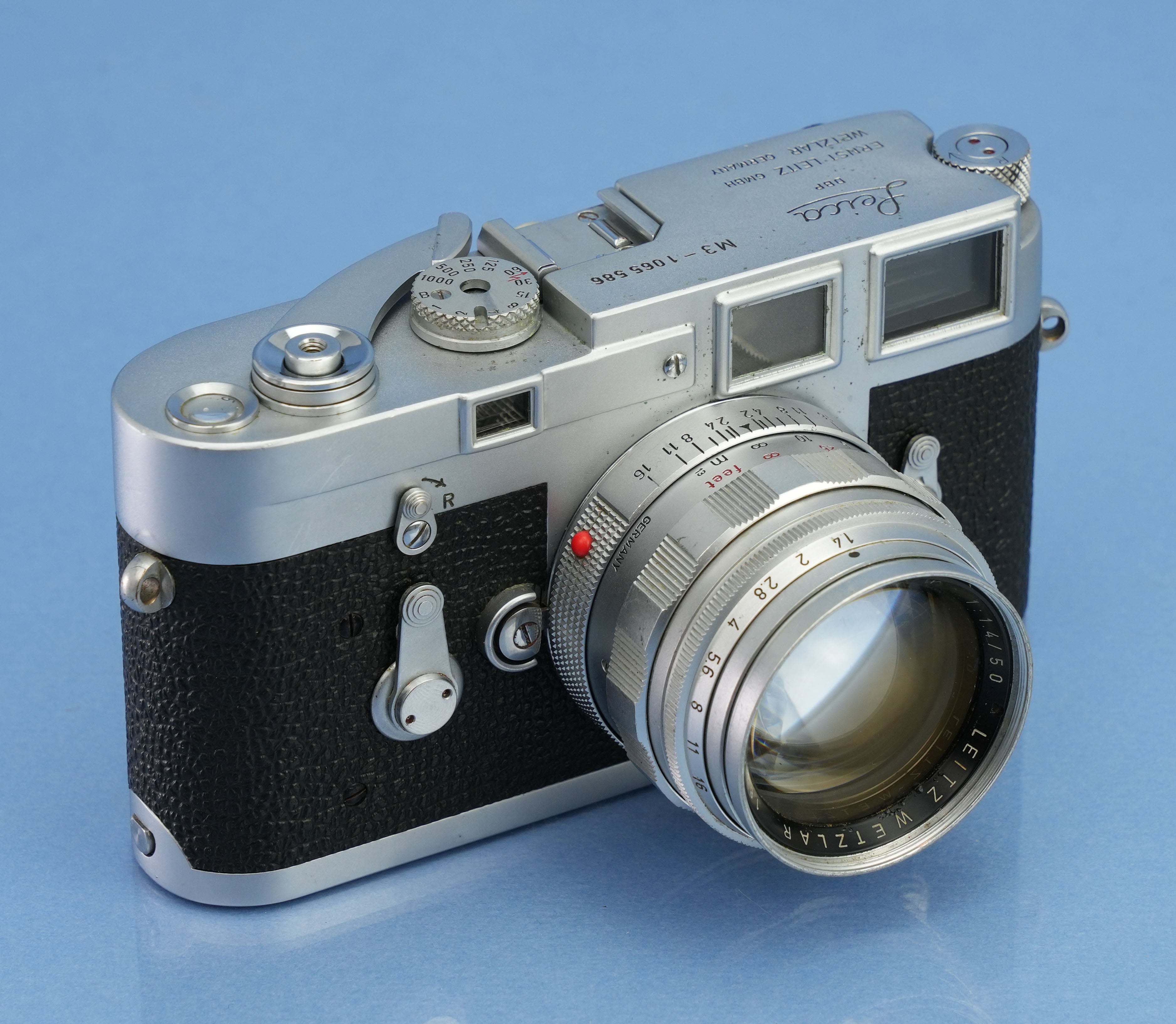 LEICA M3 SS IGEMO 10150 +50MM SUMMILUX F1.4+ 135MM F4 ELMAR +BOX +CARDS WOW!