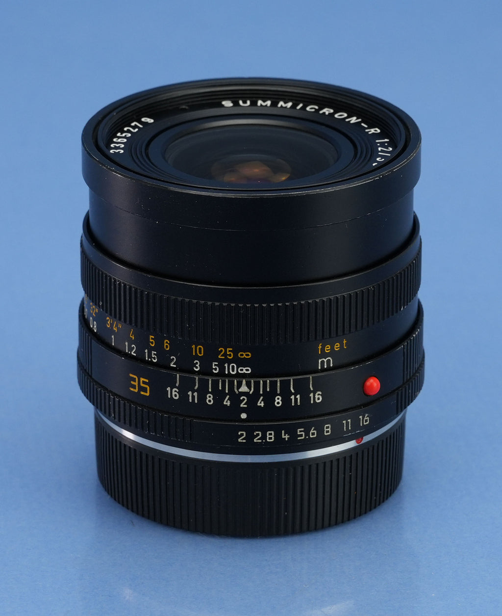 LEICA LEITZ 35MM SUMMICRON-R F2 3 CAM 11115 2nd V LENS +BOX +CASE +CAPS CLEAN!