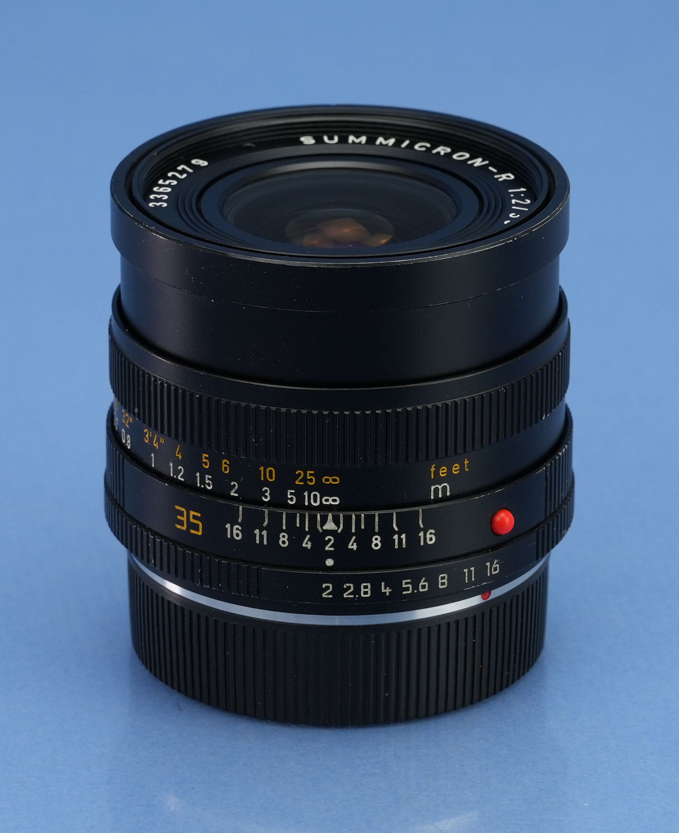 LEICA LEITZ 35MM SUMMICRON-R F2 3 CAM 11115 2nd V LENS +BOX +CASE +CAPS CLEAN!