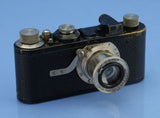 LEICA I MODEL A NICKEL BLACK PAINT HOCKEY STICK CAMERA +50MM F2.5 HEKTOR +CAP