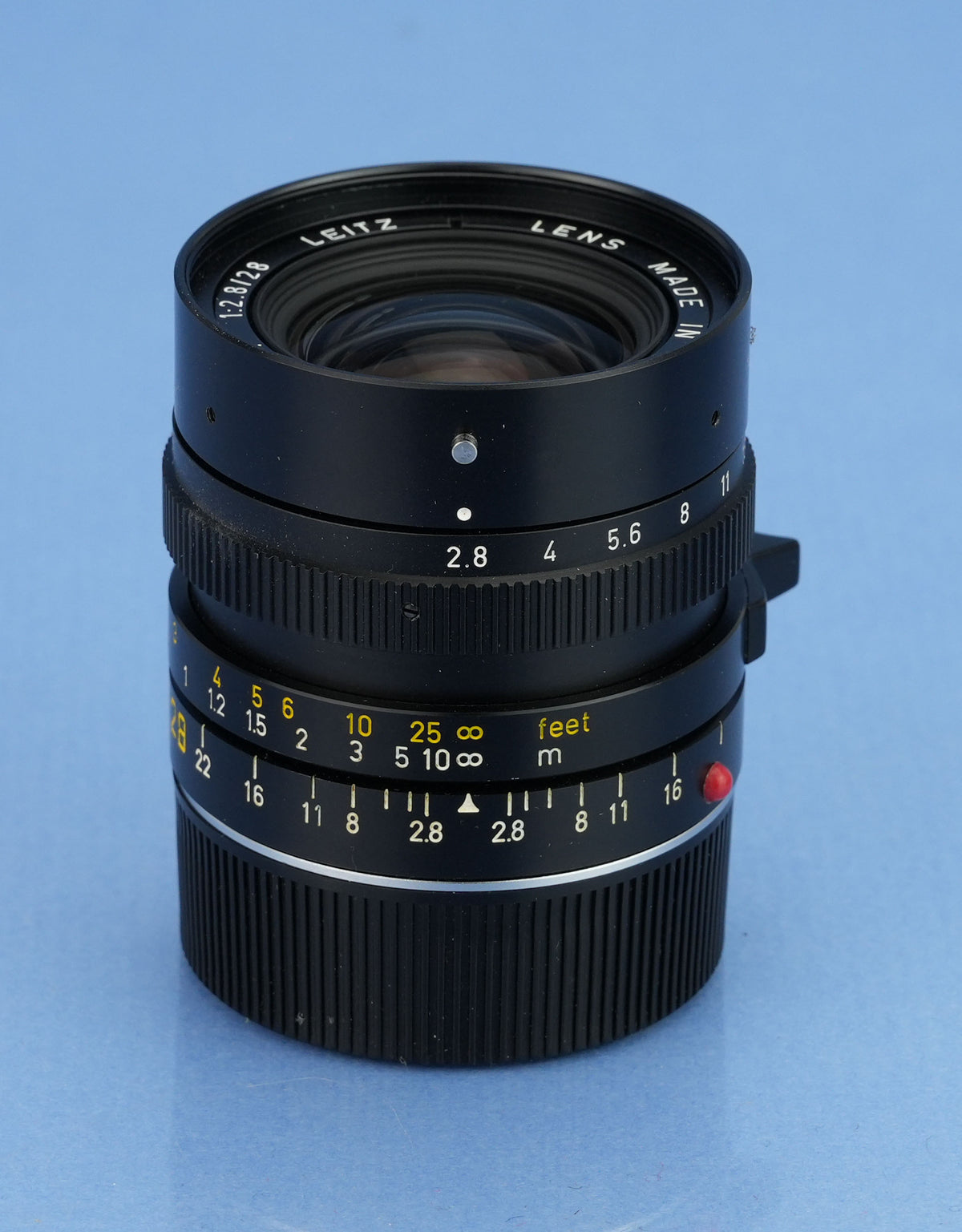 LEICA LEITZ 28MM ELMARIT-M F2.8 3RD V 70 JAHRE M4-P LENS 11804 +BOX +SHADE MINT