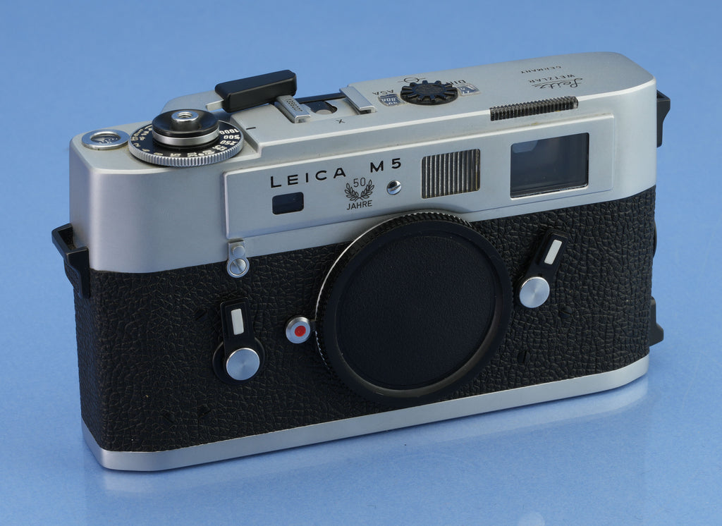 LEICA M5 3 LUG SILBER CHROME 50 JAHRE ENTFERNUNGSMESSERKAMERAGEHÄUSE 10501 +BOX +KAPPE