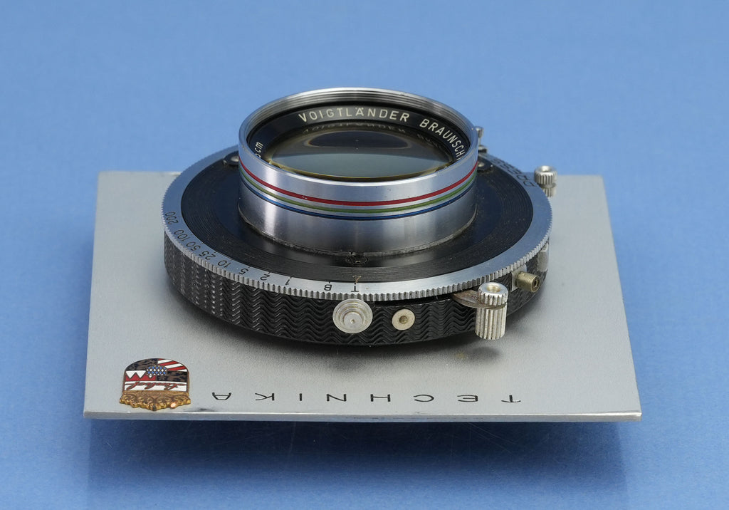 VOIGTLANDER APO-LANTHAR 150MM F4.5 OBJEKTIV +COMPUR SHUTTER +TECHNIKA BOARD SCHÖN!