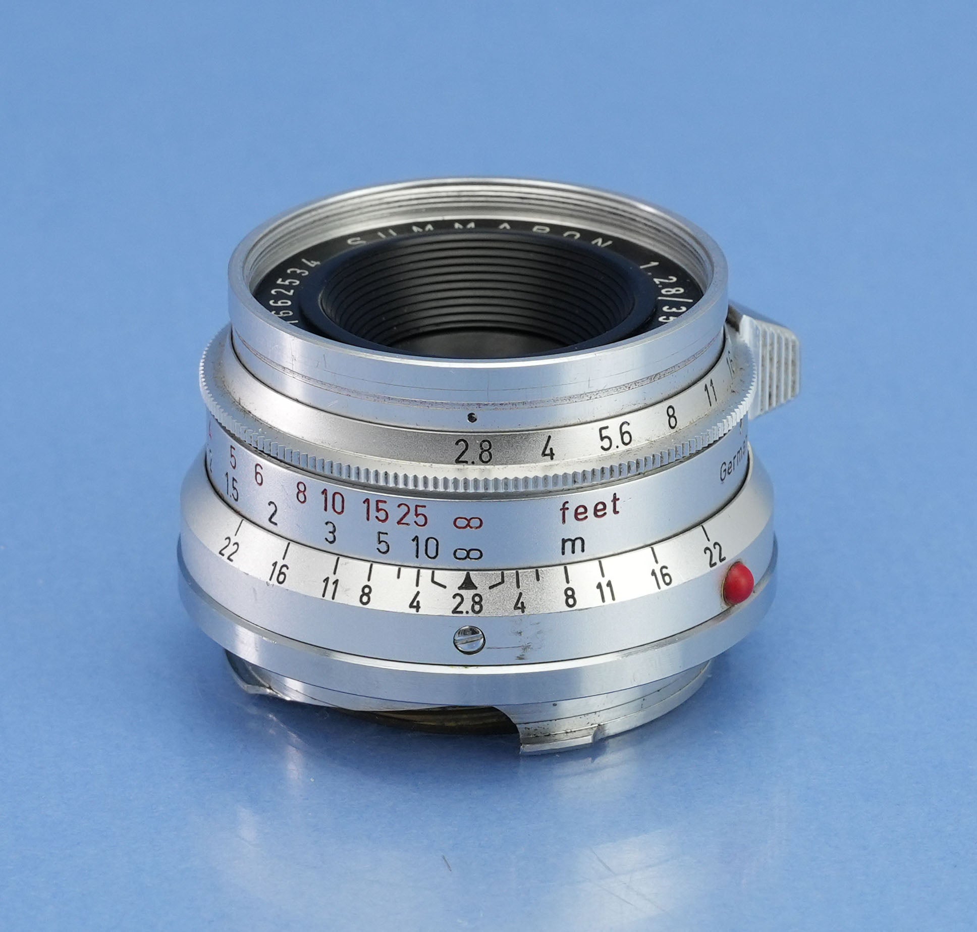 LEICA LEITZ 35MM SUMMARON F2.8 11306 M M2 M4 6 ELEMENT LENS +CAP EARLY STEEL RIM